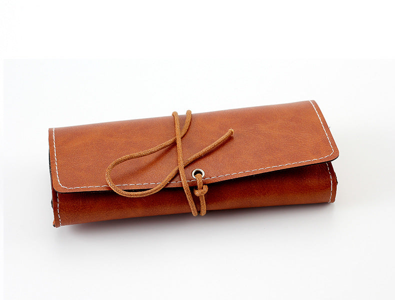 Retro Leather Clutch Glasses Case - Soft Fashion Sunglass Storage