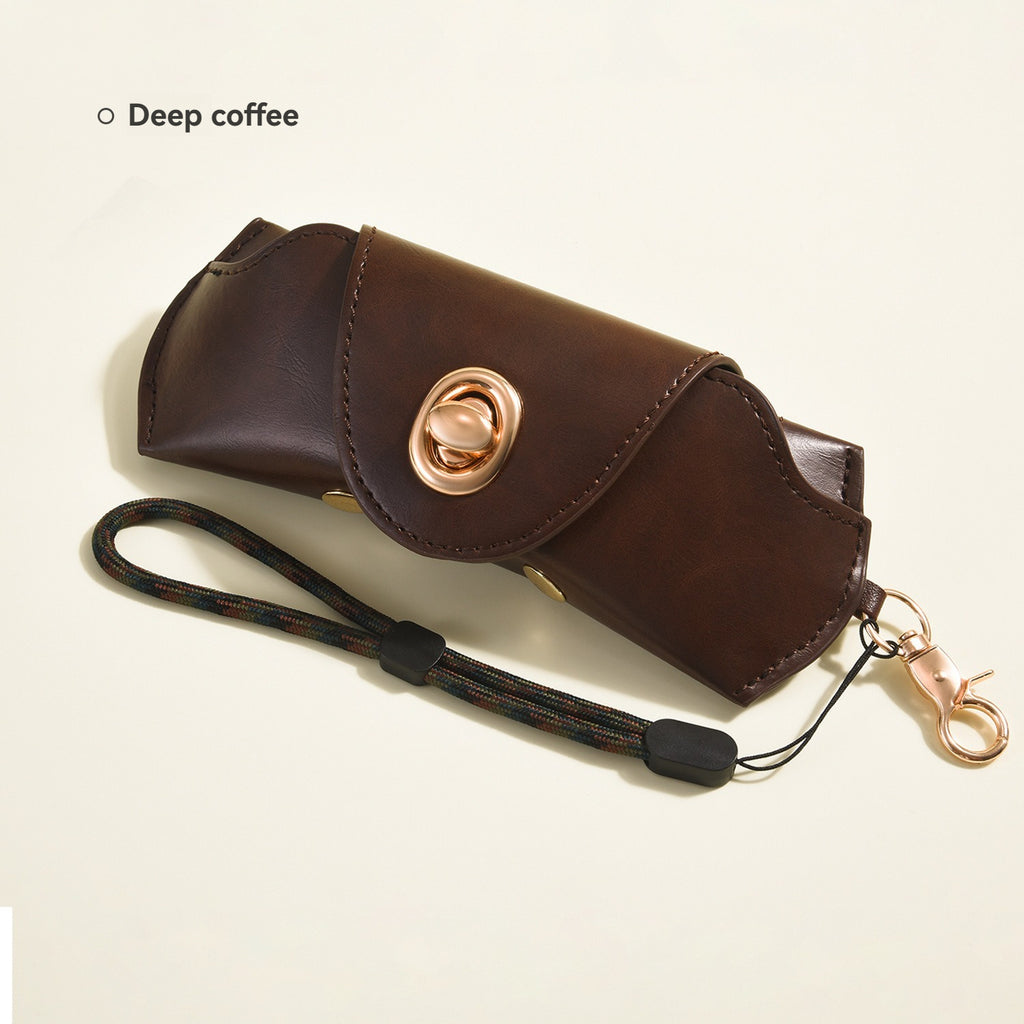 Hangable Retro Leather Glasses Bag - Portable Men’s Storage