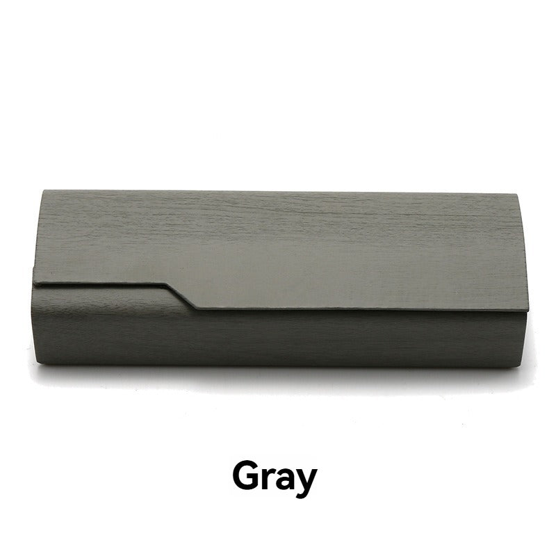 Wood Grain Flip-Top Glasses Case - Pressure-Resistant for All Frames