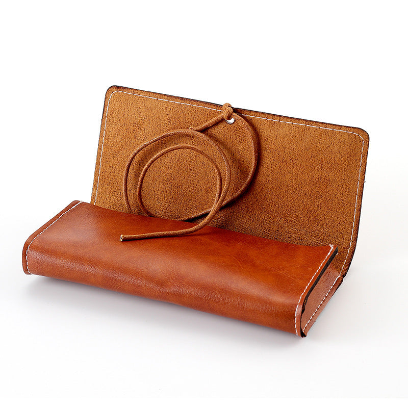 Retro Leather Clutch Glasses Case - Soft Fashion Sunglass Storage